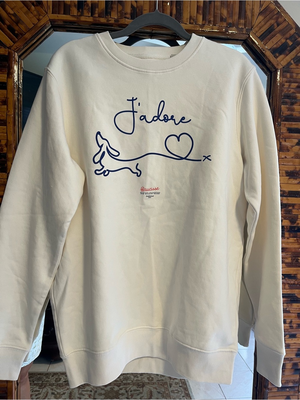 J'adore Dachshund Cream Graphic Sweatshirt